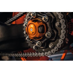 Enjoliveur d'axe de roue arrière anodisé orange pour KTM 1290 et 1390 SUPERDUKE GT/R 