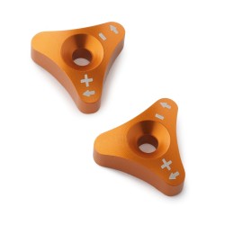 Jeu de molettes de réglage de compression/détente Factory 48mm anodisé Orange SX/EXC
