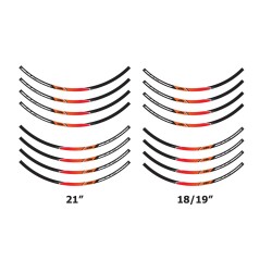 Jeu d'autocollants de jante Orange/Noir 18-19/21" pour KTM SX/EXC 