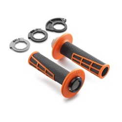 Jeu de poignées "lock-on" Ouvertes Orange/Noir pour KTM SX/SX-F (17-22) et EXC/EXC-F (16-23)
