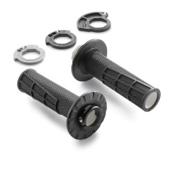 Jeu de poignées "lock-on" ouvertes Noires pour KTM SX/EXC/SX-F/EXC-F/FREERIDE (16-22)