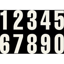 Numéros de Course Blanc (13cm) par lot de 3