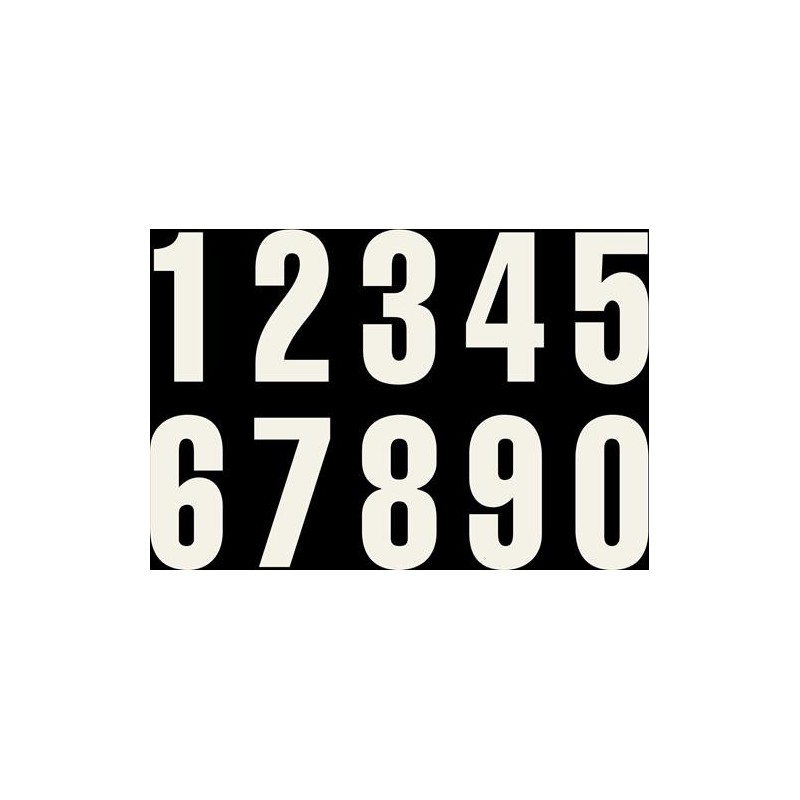Numéros de Course Blanc (13cm) par lot de 3