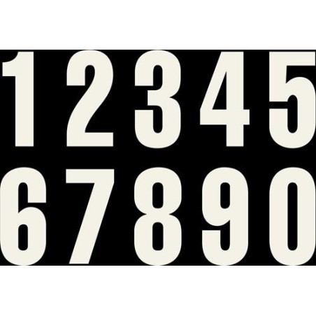 Numéros de Course Blanc (13cm) par lot de 3