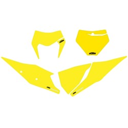 Kit autocollants de fond de plaque JAUNE pour  KTM SX/SX-F (19-22) et EXC/EXC-F (20-23)