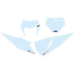 Kit autocollants de fond de plaque BLANC pour  KTM SX/SX-F (19-22) et EXC/EXC-F (20-23)