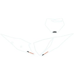 Kit autocollants de fond de plaque BLANC pour KTM SX/SX-F (19-21)
