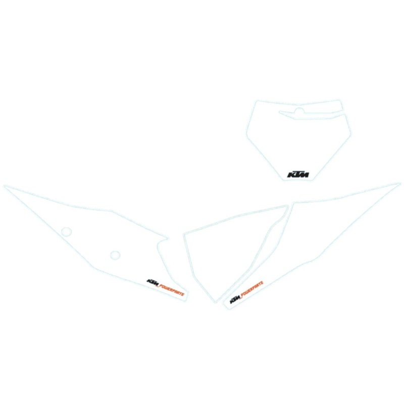 Kit autocollants de fond de plaque BLANC pour KTM SX/SX-F (19-21)