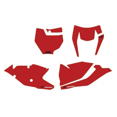 Kit autocollants de fond de plaque ROUGE pour KTM SX/SX-F (16-18) et EXC/EXC-F (17-19)