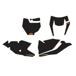 Kit autocollants de fond de plaque NOIR pour KTM SX/SX-F (16-18) et EXC/EXC-F (17-19)