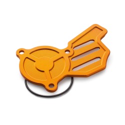 Couvercle de pompe à huile aluminium anodisé orange Factory pour KTM 450 SX-F (16-22) et 450/500 EXC-F (17-23)