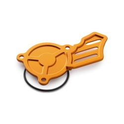 Couvercle de pompe à huile aluminium anodisé orange Factory pour KTM 250/350 SX-F (16-22) et EXC-F (17-22)