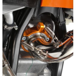 Protection de bride d'échappement Aluminium Orange pour KTM 250 SX (17-22) et 250/300 EXC (17-23)