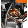Protection de bride d'échappement Aluminium Orange pour KTM 250 SX (17-22) et 250/300 EXC (17-23)
