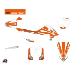 Kit Déco Moto Cross Trophy KTM 50 SX Orange Blanc