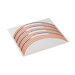 Kit d'autocollants de liseret de jantes 17" KTM Orange/Noir/Blanc