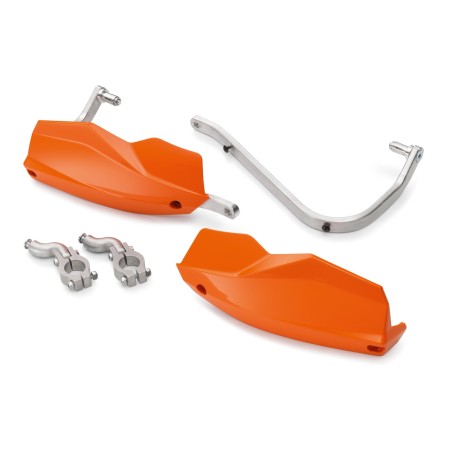 Kit de protège main Orange avec renforts aluminium pour KTM 125/390 DUKE (2017-2023)